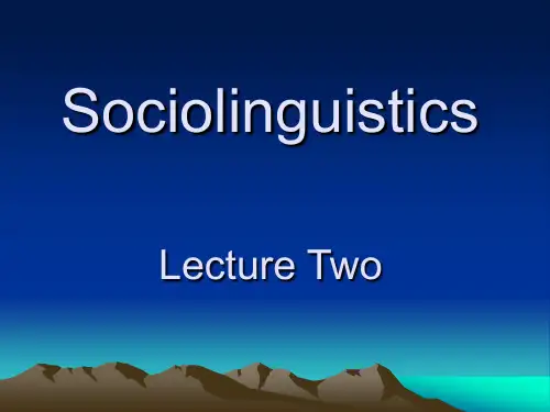 Sociolinguistics(2)