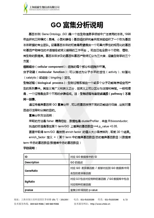 go富集分析说明