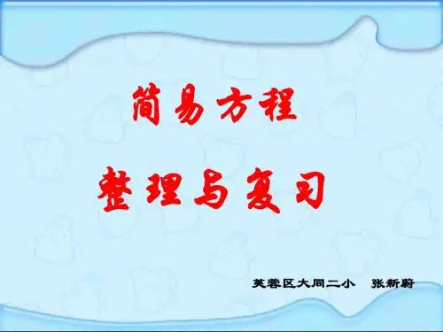 方程的整理与复习