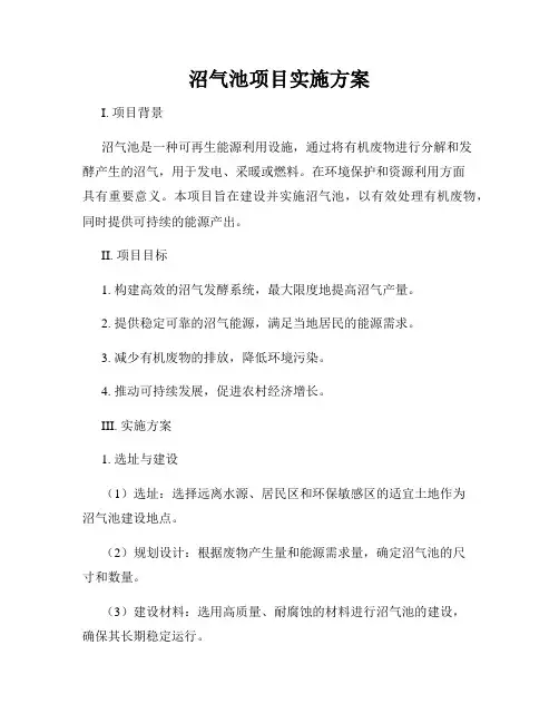 沼气池项目实施方案