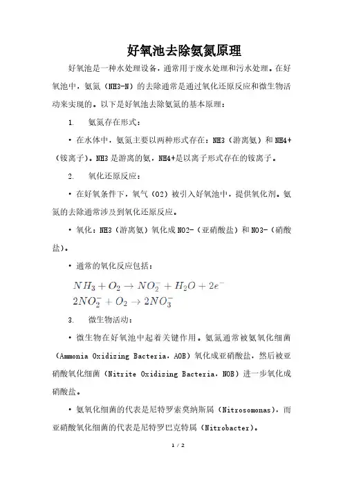 好氧池去除氨氮原理