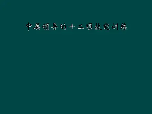 中层领导的十二项技能训练