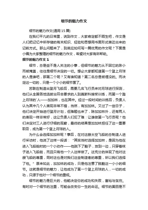 细节的魅力作文