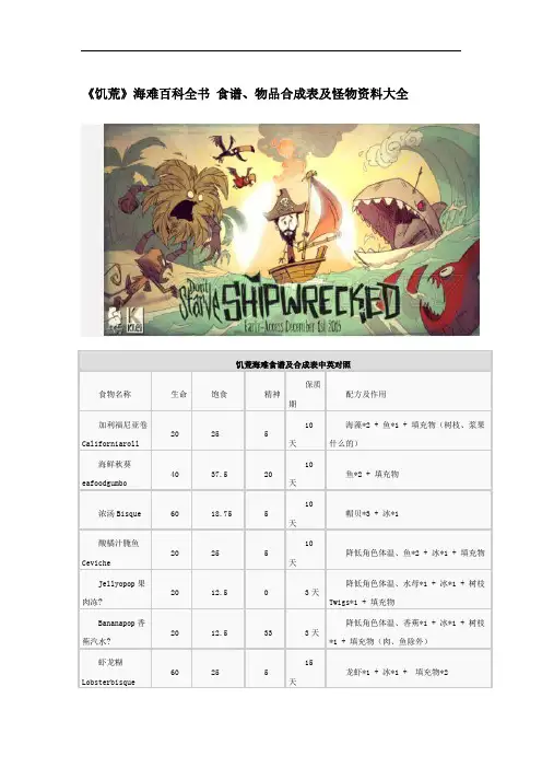 饥荒海难百科全书