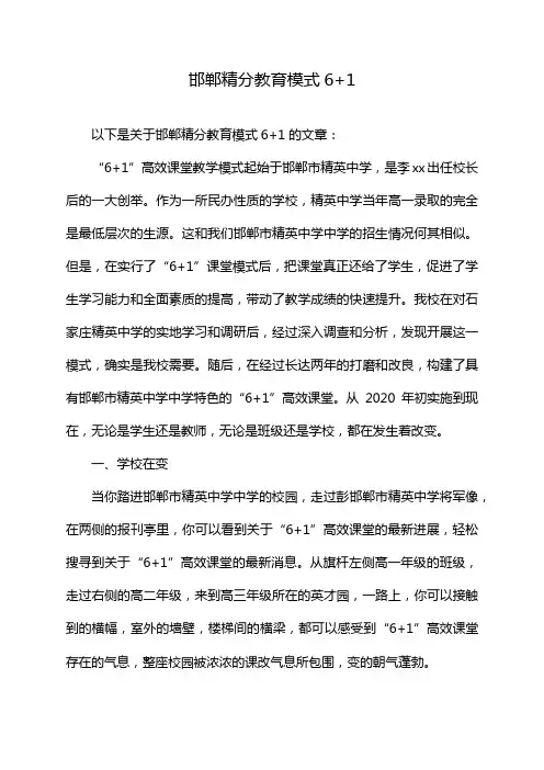 邯郸精分教育模式6+1