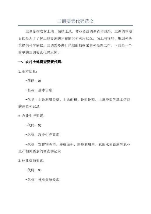 三调要素代码范文