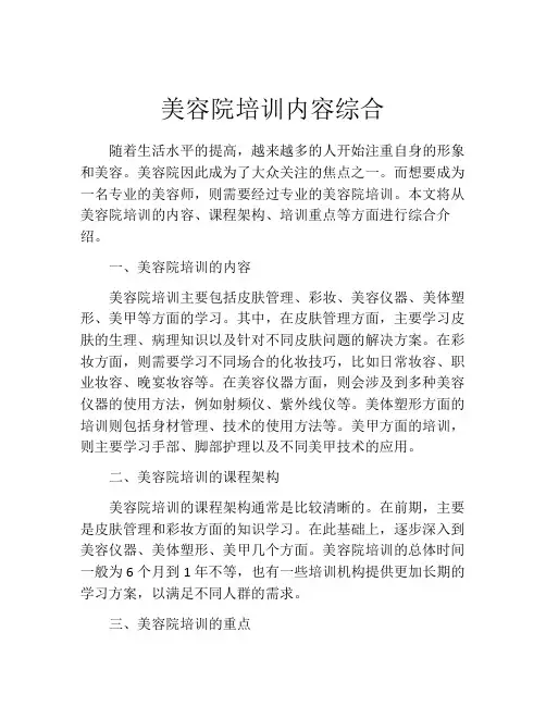 美容院培训内容综合