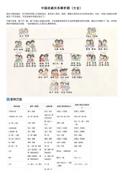 中国亲戚关系解析图（大全）