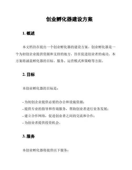 创业孵化器建设方案