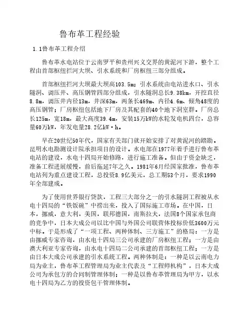 鲁布革水电站国际招投标
