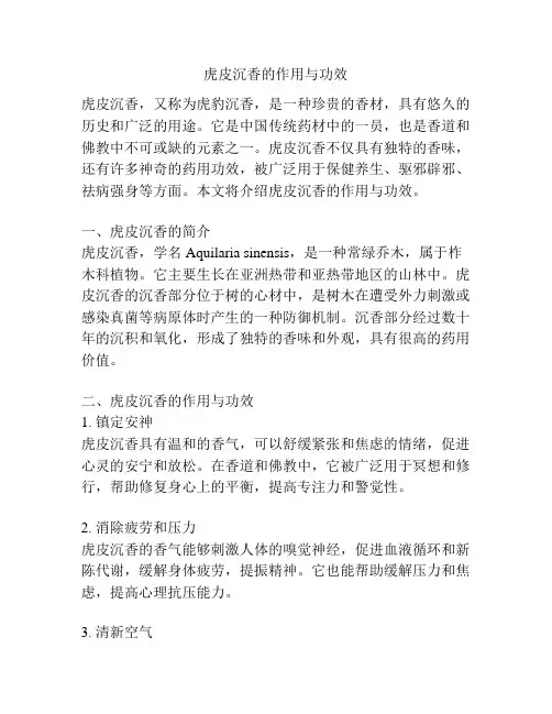 虎皮沉香的作用与功效