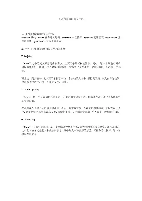 小众有深意的英文单词