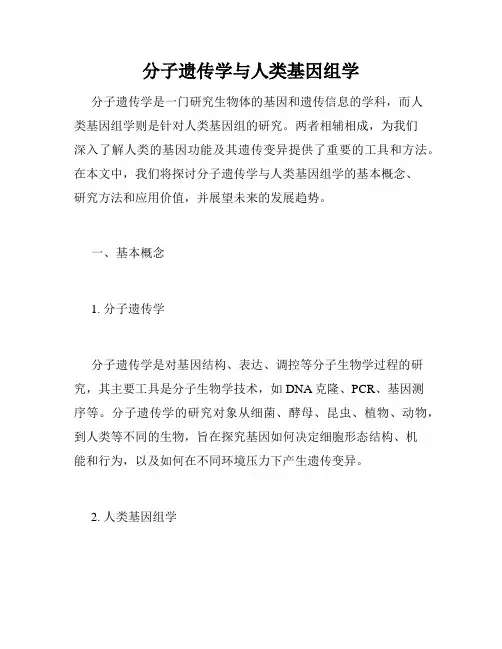 分子遗传学与人类基因组学
