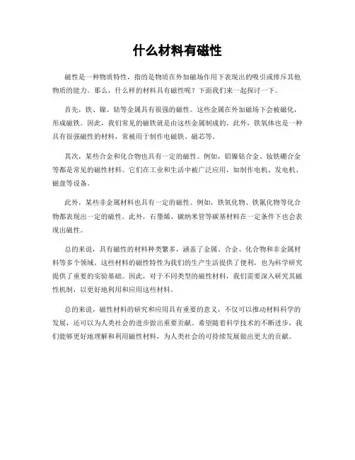 什么材料有磁性