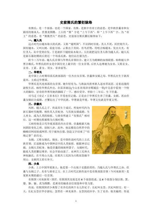 史前熊氏的繁衍脉络