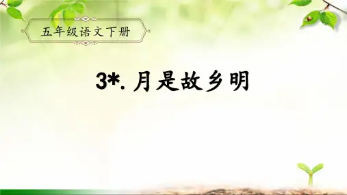 部编版五年级语文下册3《月是故乡明》课件(1)