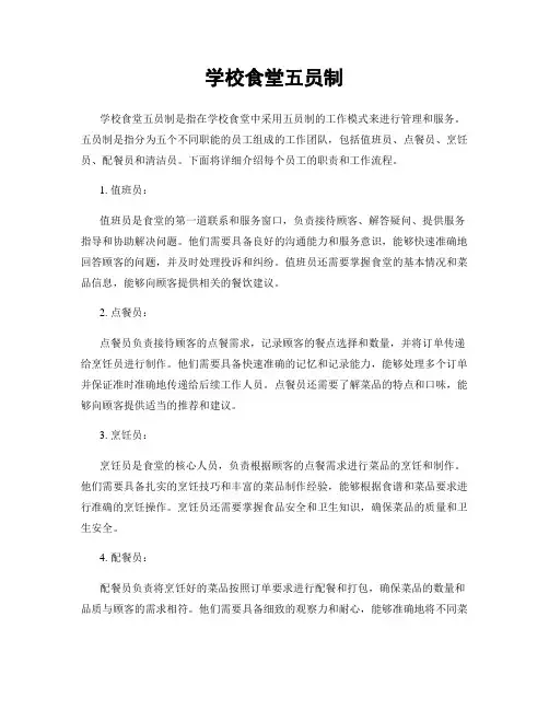学校食堂五员制
