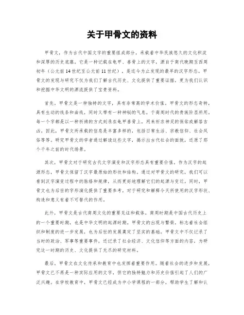 关于甲骨文的资料