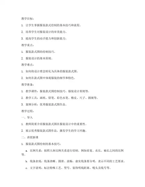 服装款式绘制教案模板范文