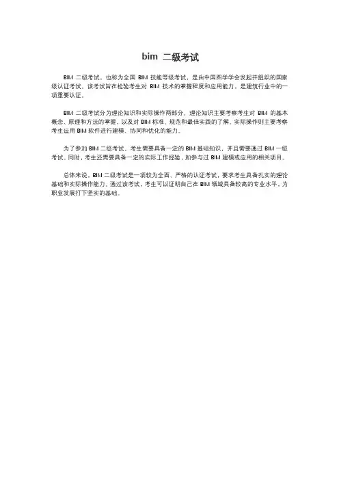 bim 二级考试