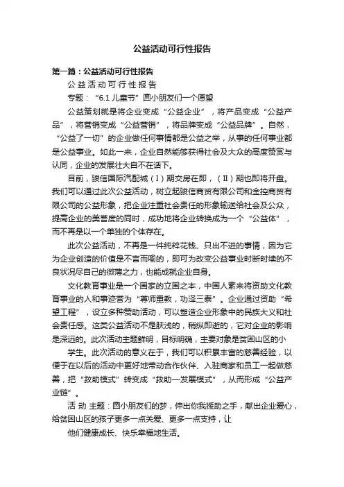 公益活动可行性报告