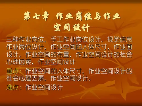 第七章 作业岗位与作业空间设计