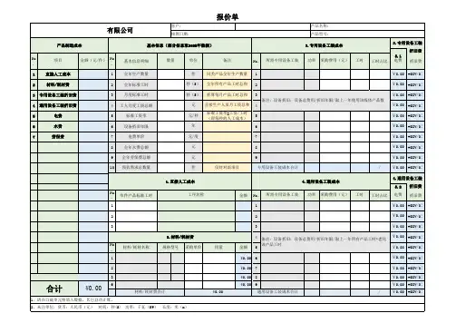 产品报价单模板【最新最全】