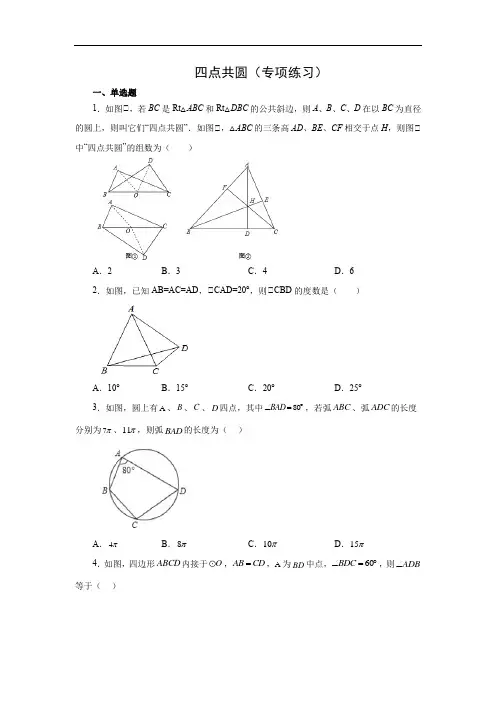 四点共圆(专项练习)