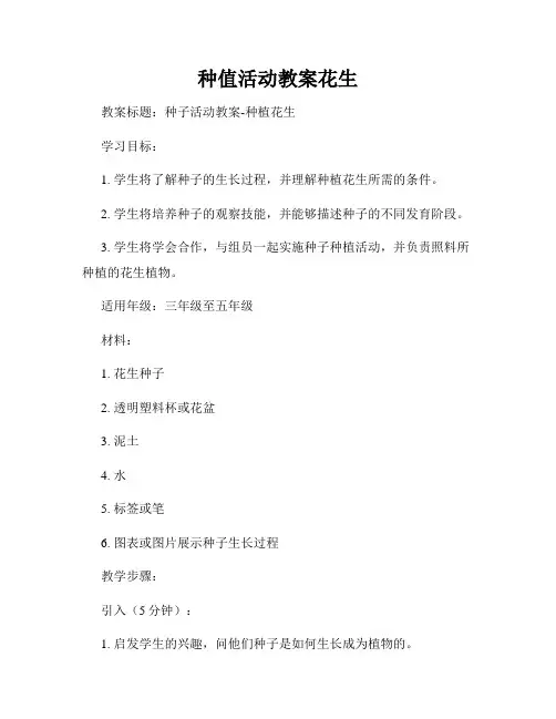 种值活动教案花生