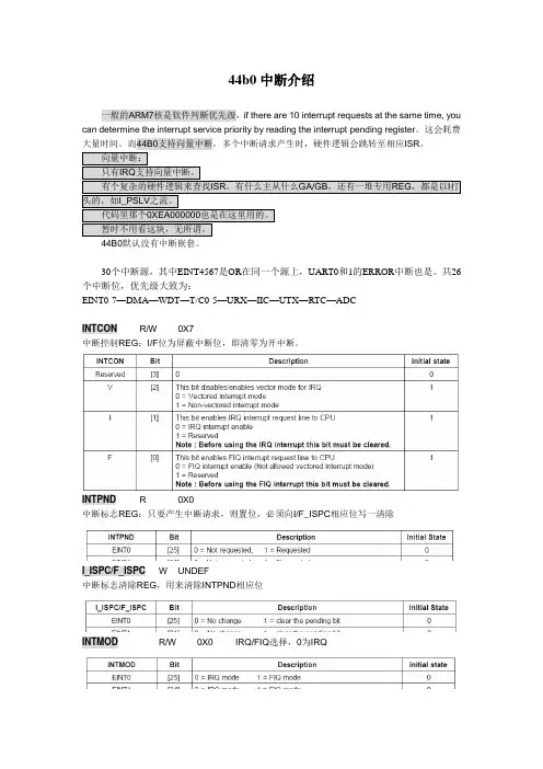 44B的中断介绍_eint4567配置实例_关于中断嵌套和向量中断