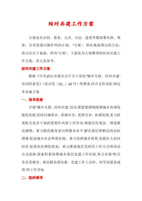 结对共建工作方案