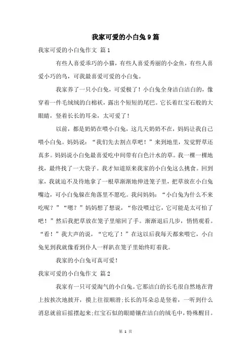 我家可爱的小白兔9篇