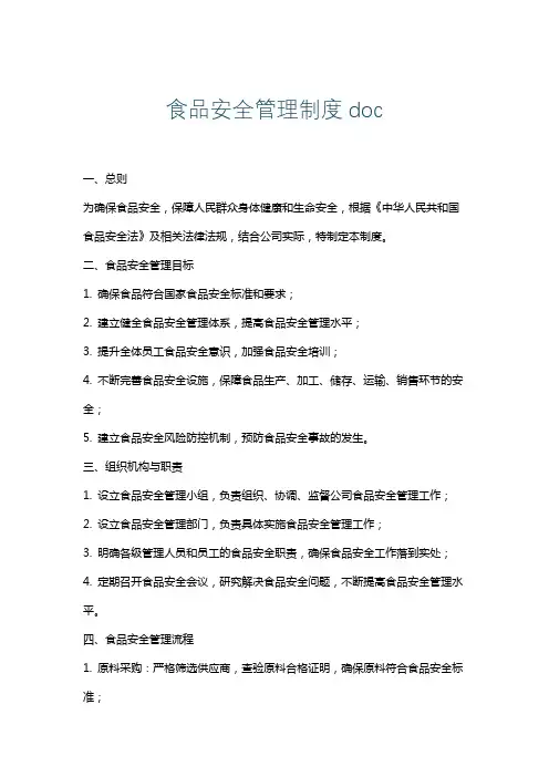 食品安全管理制度doc