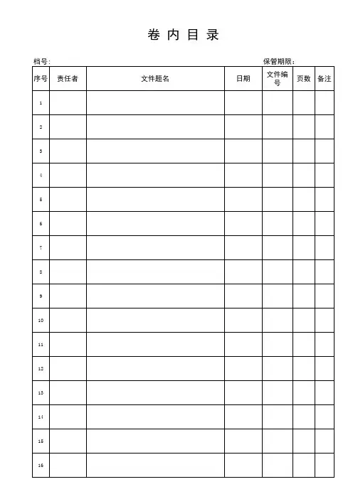 卷内目录模板