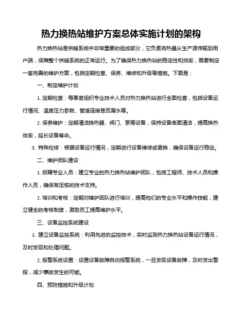 热力换热站维护方案总体实施计划的架构