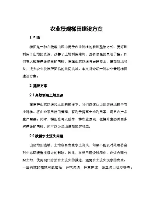 农业景观梯田建设方案