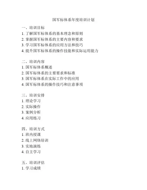 国军标体系年度培训计划