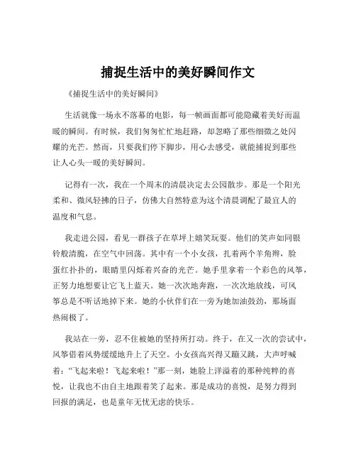 捕捉生活中的美好瞬间作文