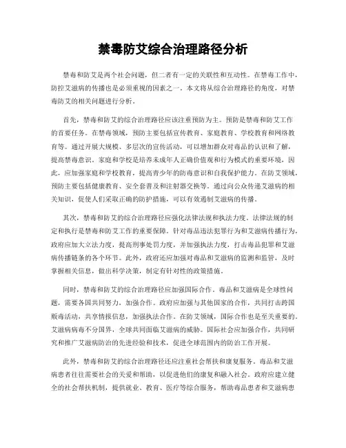禁毒防艾综合治理路径分析