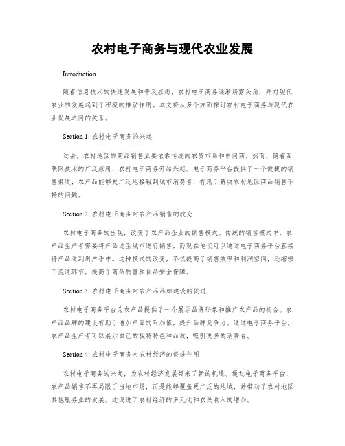 农村电子商务与现代农业发展