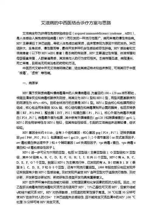 艾滋病的中西医结合诊疗方案与思路