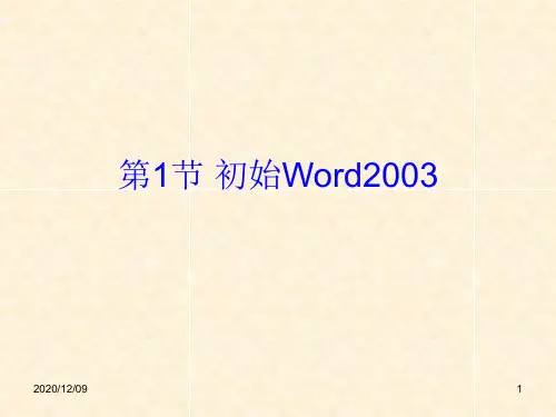 Word2003使用教程PPT教学课件