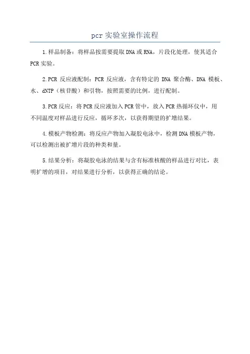 pcr实验室操作流程