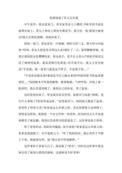 您错怪我了作文五年级