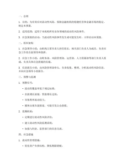 流动性性风险应急预案范文