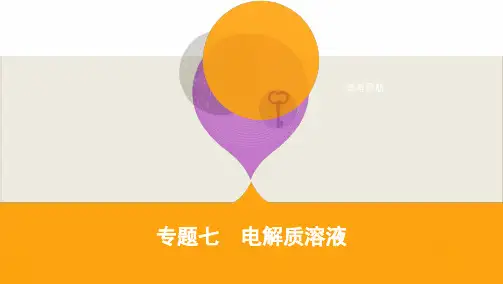 备考高考化学二轮专题复习七：电解质溶液PPT