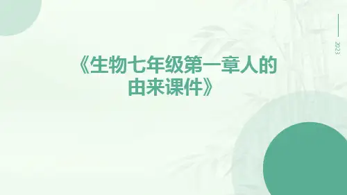 生物七年级第一章人的由来课件