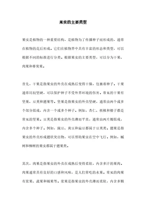 果实的主要类型