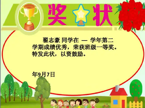 优秀学生奖状模板(共3张PPT)
