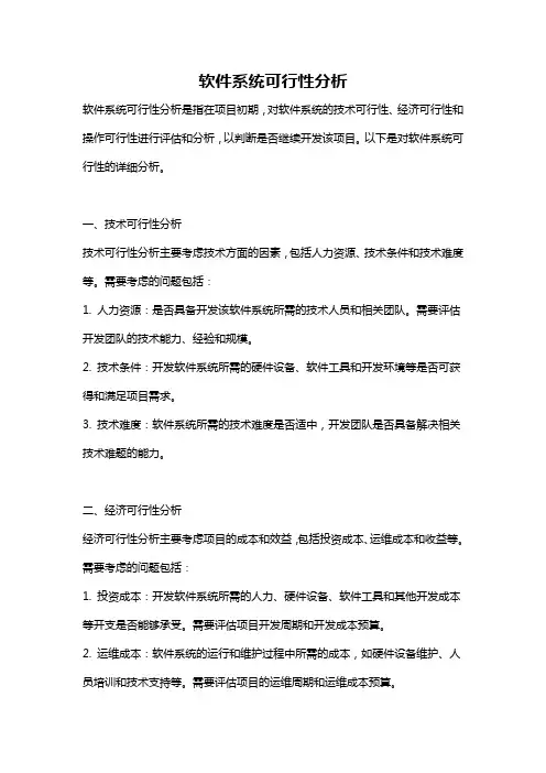 软件系统可行性分析